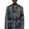 d-bla-dev-fse Blazer din denim devoré cu dungi d-bla-dev-fse Blazer din denim devoré cu dungi