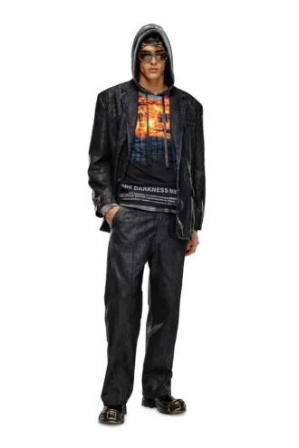 d-bla-fse Blazer din denim cu finisaj craquelé