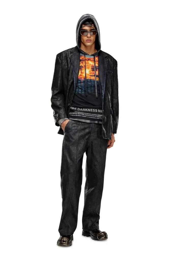 d-bla-fse Blazer din denim cu finisaj craquelé d-bla-fse Blazer din denim cu finisaj craquelé