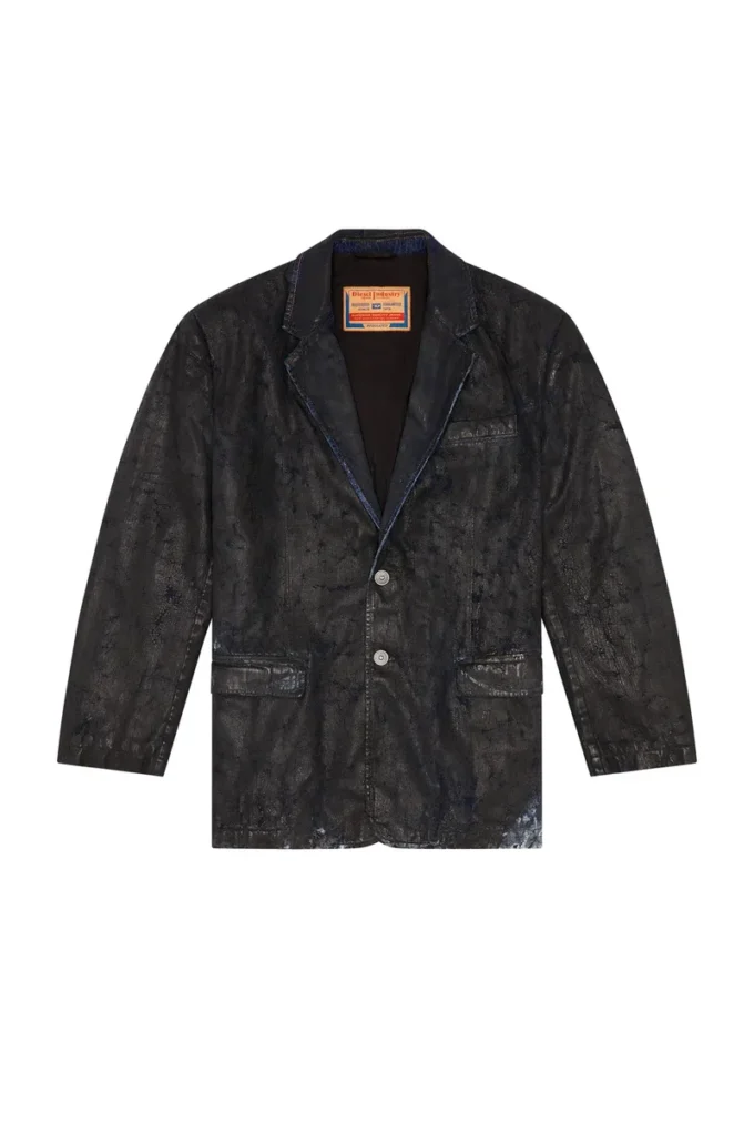 d-bla-fse Blazer din denim cu finisaj craquelé d-bla-fse Blazer din denim cu finisaj craquelé