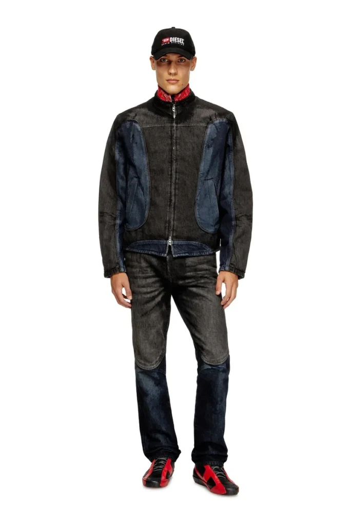 d-blenk-s Jachetă în stil biker din denim bicolor d-blenk-s Jachetă în stil biker din denim bicolor