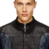d-blenk-s Jachetă în stil biker din denim bicolor d-blenk-s Jachetă în stil biker din denim bicolor