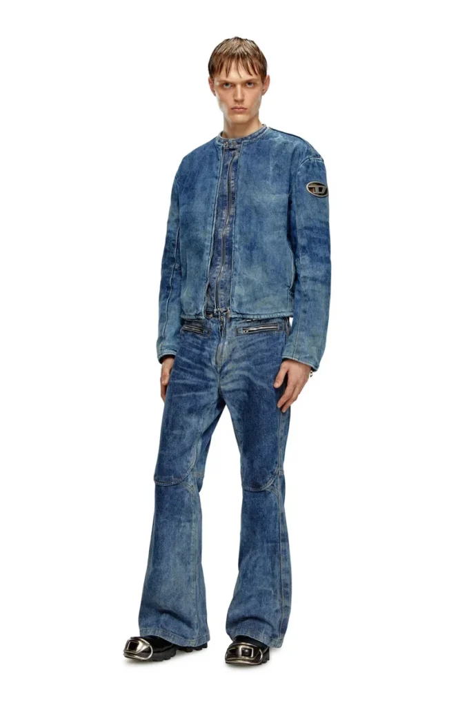 d-calur-fse Jachetă din denim cu detalii fermoar în stil motociclist d-calur-fse Jachetă din denim cu detalii fermoar în stil motociclist