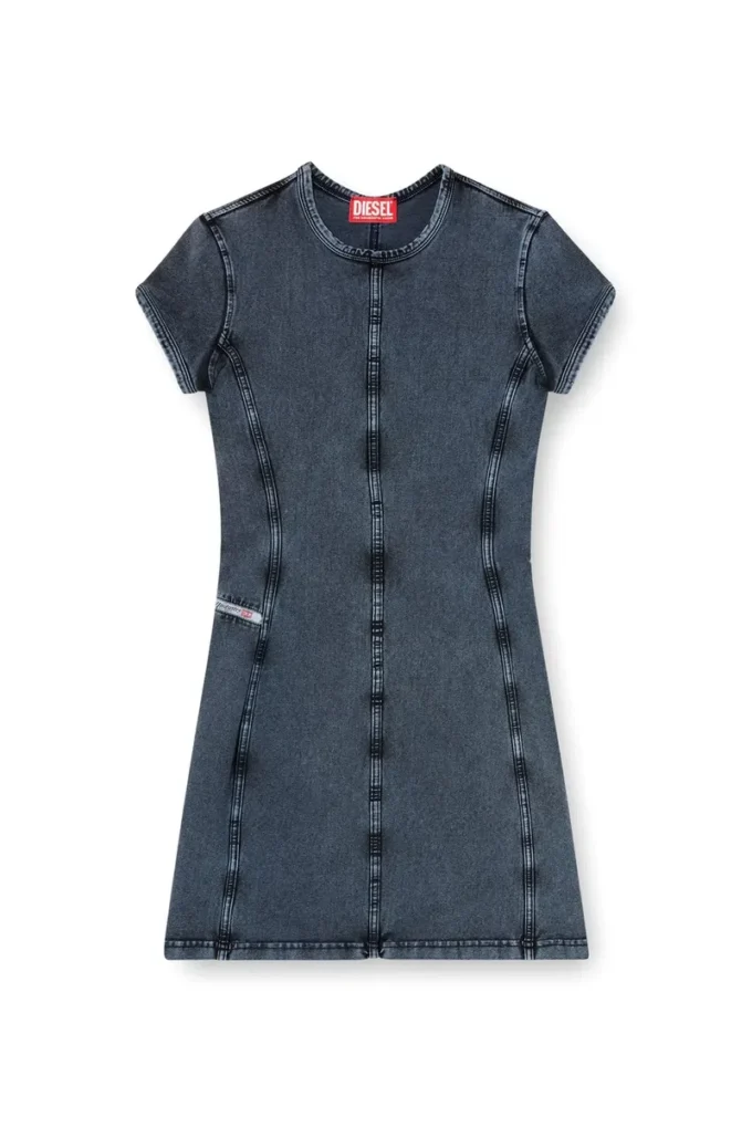 d-cupsleeves Rochie mini din jersey cu aspect denim d-cupsleeves Rochie mini din jersey cu aspect denim