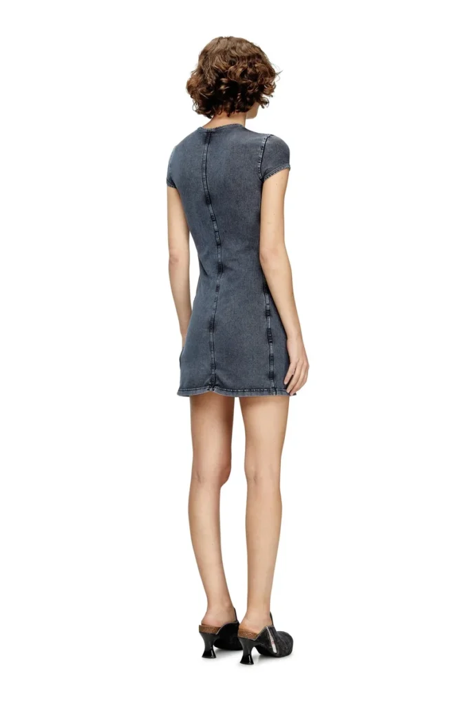 d-cupsleeves Rochie mini din jersey cu aspect denim d-cupsleeves Rochie mini din jersey cu aspect denim