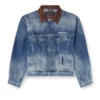 d-denver-s1 Jachetă trucker din denim cu borduri din piele contrastante