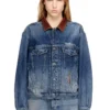 d-denver-s1 Jachetă trucker din denim cu borduri din piele contrastante