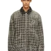 d-elmo-fsh Jachetă din denim cu țesătură în model pied-de-poule