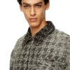 d-elmo-fsh Jachetă din denim cu țesătură în model pied-de-poule