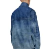 d-flow-fse Jachetă pulover din denim cu efect murdar d-flow-fse Jachetă pulover din denim cu efect murdar