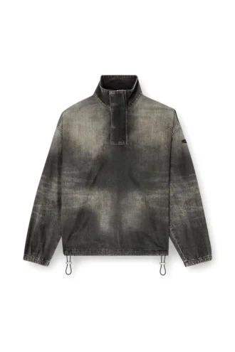d-flow-s3 Top din denim cu guler înalt