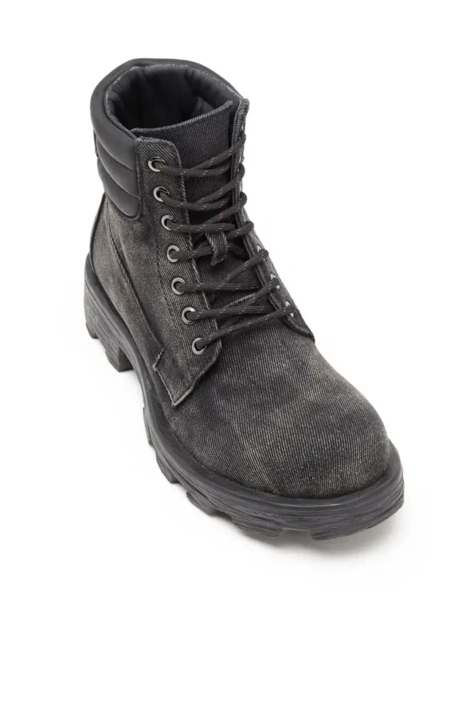 d-hammer cu șireturi d-Hammer-Ghete combat din denim și piele d-hammer cu șireturi d-Hammer-Ghete combat din denim și piele