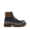 d-hammer lace up w Ghete D-Hammer-Combat din denim și piele întoarsă