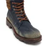 d-hammer lace up w Ghete D-Hammer-Combat din denim și piele întoarsă