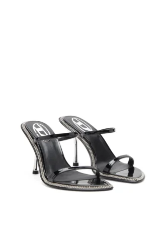 d-havanna sdl D-Havanna-Mule cu bretele din lac cu cristale