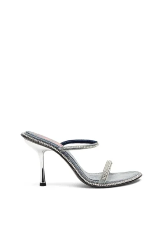 d-havanna sdl D-Havanna-Mule cu toc din denim cu cristale