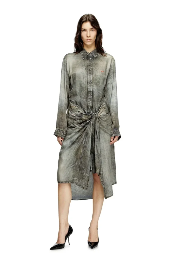 d-iletta Rochie tip fustă din viscoză cu aspect denim d-iletta Rochie tip fustă din viscoză cu aspect denim