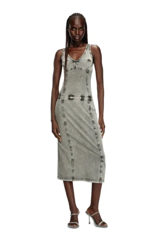 d-inny Rochie midi fără mâneci cu efect denim