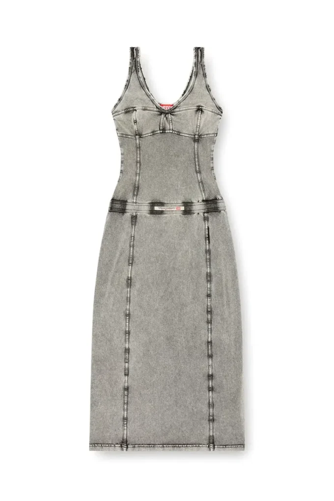 d-inny Rochie midi fără mâneci cu efect denim d-inny Rochie midi fără mâneci cu efect denim