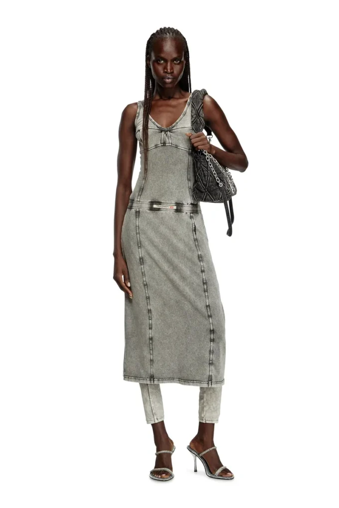 d-inny Rochie midi fără mâneci cu efect denim d-inny Rochie midi fără mâneci cu efect denim