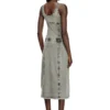d-inny Rochie midi fără mâneci cu efect denim d-inny Rochie midi fără mâneci cu efect denim
