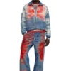 d-krap-fse Jachetă din denim devoré cu logo d-krap-fse Jachetă din denim devoré cu logo