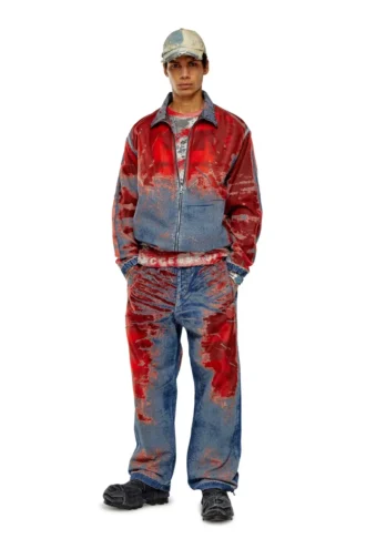 d-krap-fse Jachetă din denim devoré cu logo