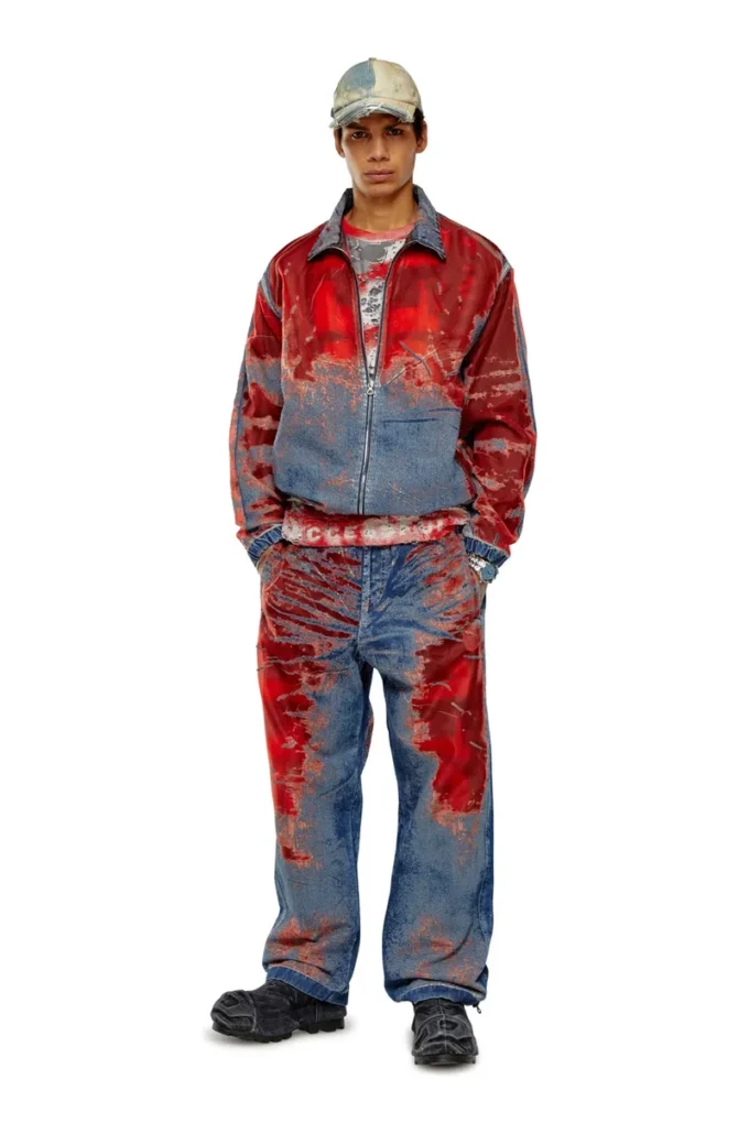 d-krap-fse Jachetă din denim devoré cu logo d-krap-fse Jachetă din denim devoré cu logo
