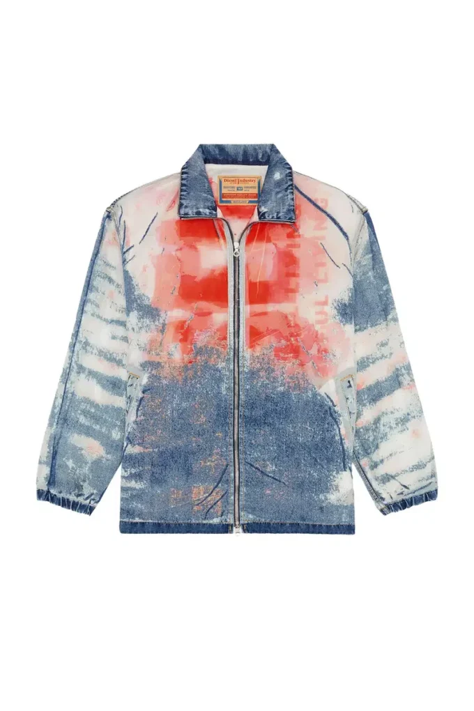 d-krap-fse Jachetă din denim devoré cu logo d-krap-fse Jachetă din denim devoré cu logo