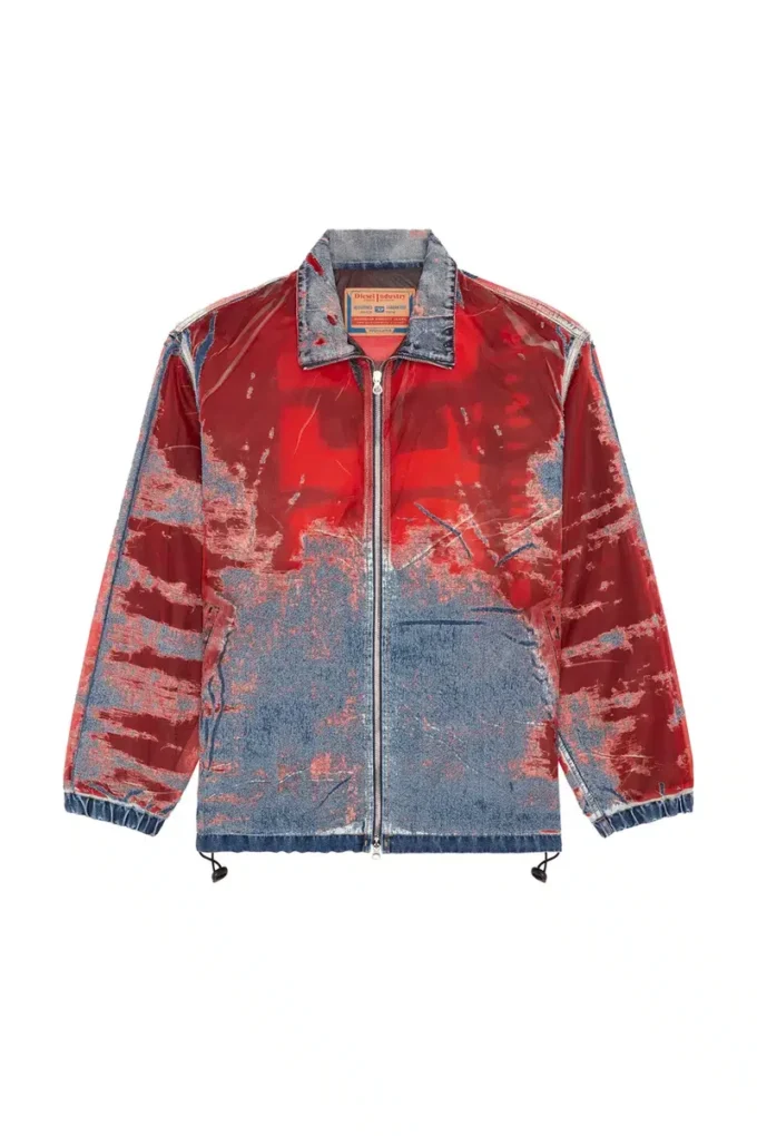d-krap-fse Jachetă din denim devoré cu logo d-krap-fse Jachetă din denim devoré cu logo