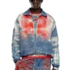 d-krap-fse Jachetă din denim devoré cu logo d-krap-fse Jachetă din denim devoré cu logo