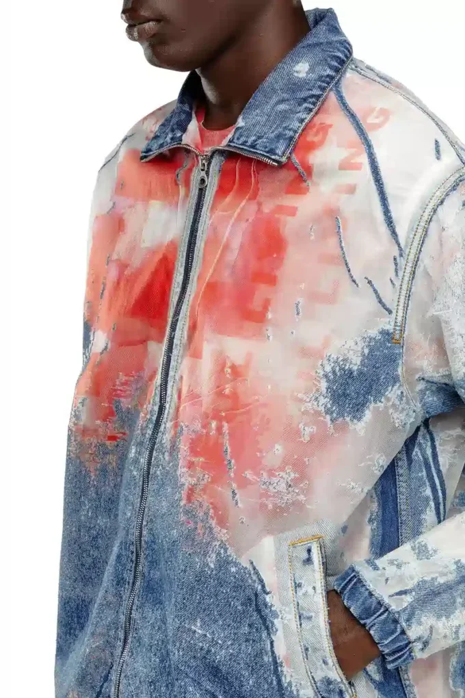 d-krap-fse Jachetă din denim devoré cu logo d-krap-fse Jachetă din denim devoré cu logo