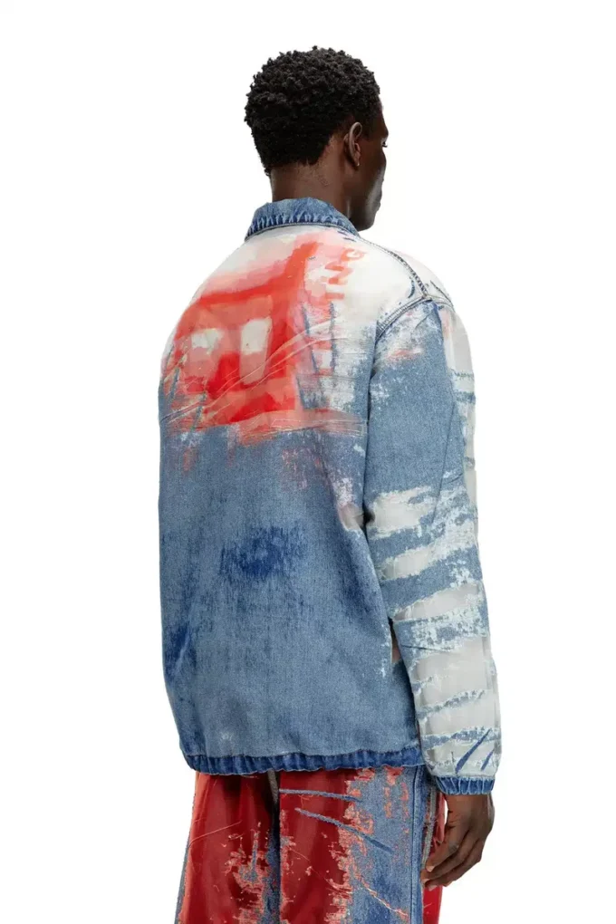 d-krap-fse Jachetă din denim devoré cu logo d-krap-fse Jachetă din denim devoré cu logo