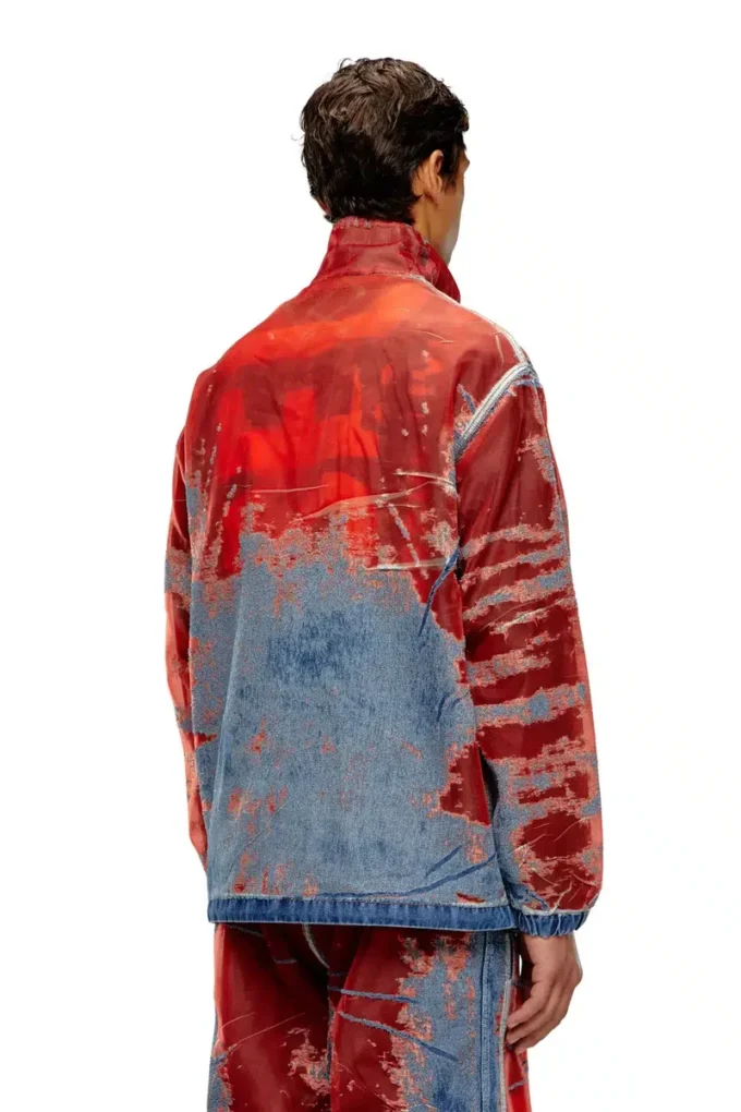 d-krap-fse Jachetă din denim devoré cu logo d-krap-fse Jachetă din denim devoré cu logo