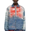d-krap-fse Jachetă din denim devoré cu logo d-krap-fse Jachetă din denim devoré cu logo