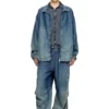 d-krap-s6 Jachetă cu fermoar din denim fluid d-krap-s6 Jachetă cu fermoar din denim fluid