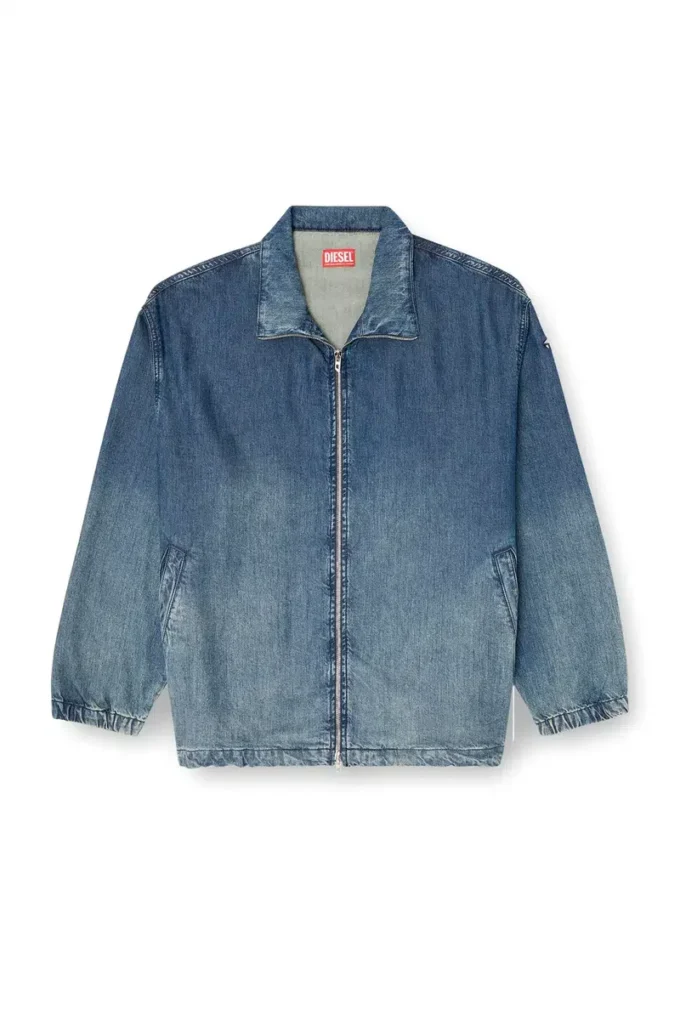 d-krap-s6 Jachetă cu fermoar din denim fluid d-krap-s6 Jachetă cu fermoar din denim fluid