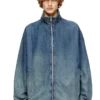 d-krap-s6 Jachetă cu fermoar din denim fluid d-krap-s6 Jachetă cu fermoar din denim fluid