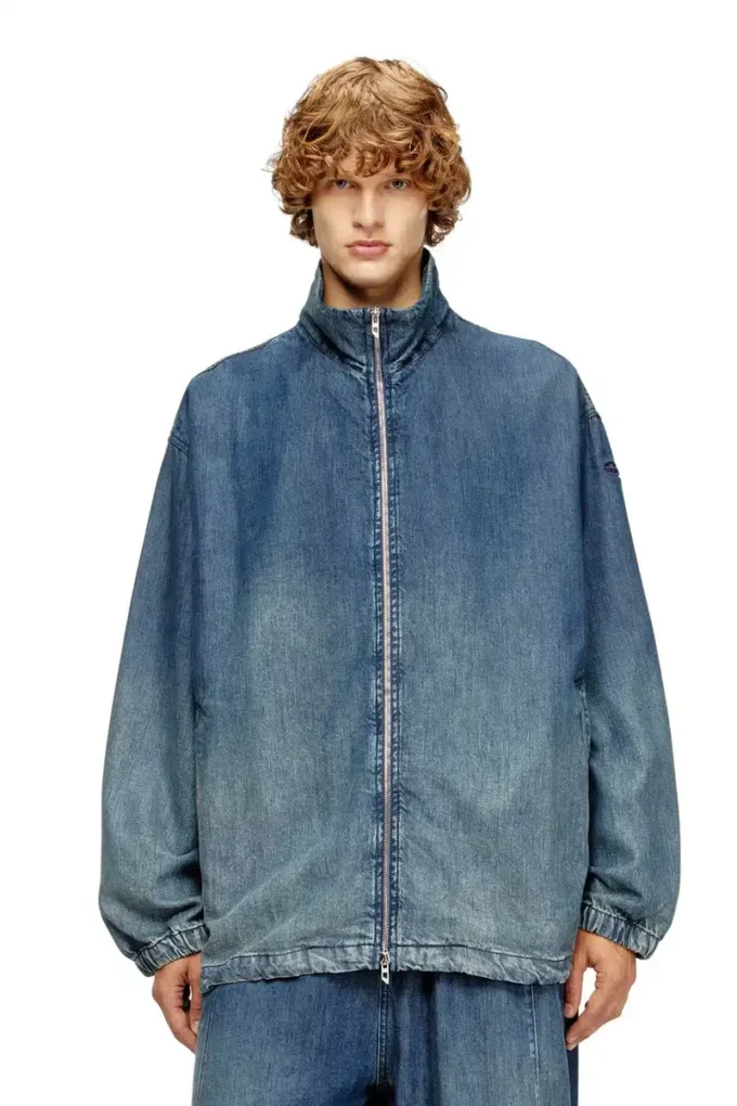 d-krap-s6 Jachetă cu fermoar din denim fluid d-krap-s6 Jachetă cu fermoar din denim fluid