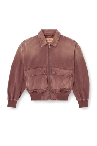 d-kurz Jachetă din denim colorat în model herringbone
