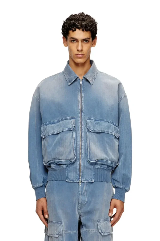 d-kurz Jachetă din denim colorat în model herringbone d-kurz Jachetă din denim colorat în model herringbone