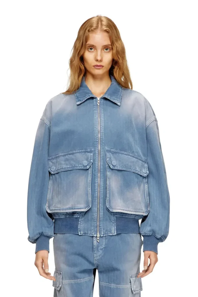 d-kurz Jachetă din denim colorat în model herringbone d-kurz Jachetă din denim colorat în model herringbone