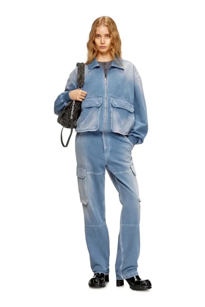d-kurz Jachetă din denim colorat în model herringbone d-kurz Jachetă din denim colorat în model herringbone