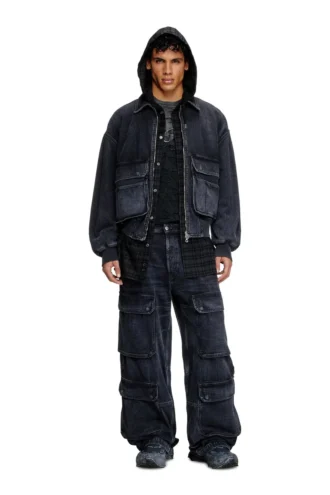 d-kurz Jachetă din denim cu țesătură batavia