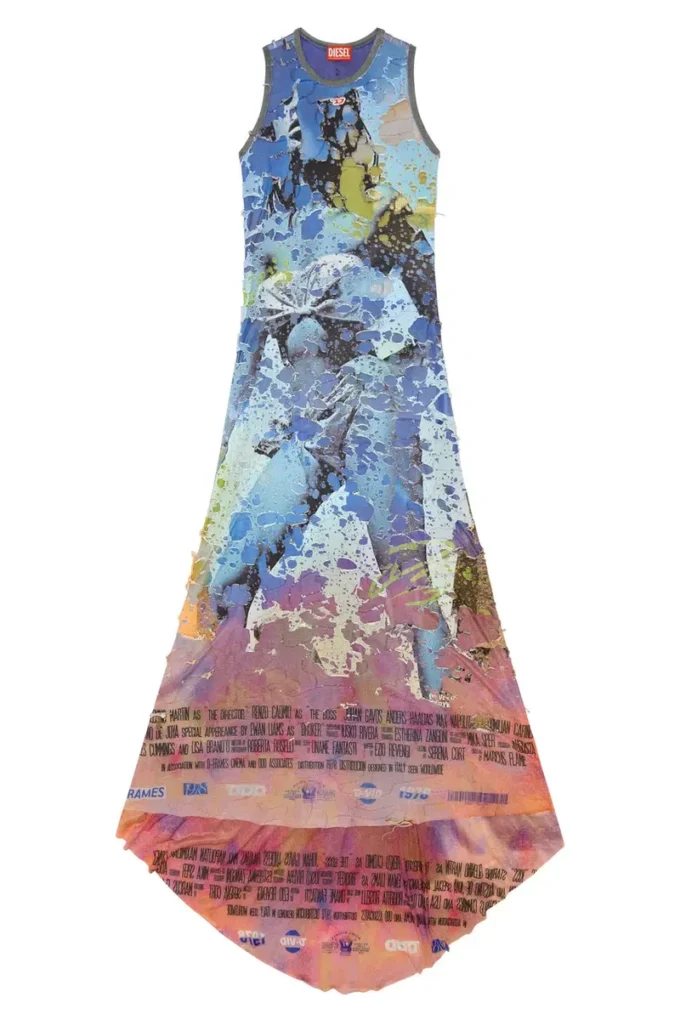 d-leele Rochie din tricou distrus cu imprimeu poster d-leele Rochie din tricou distrus cu imprimeu poster