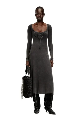 d-ley Rochie midi din jersey cu nervuri decolorate