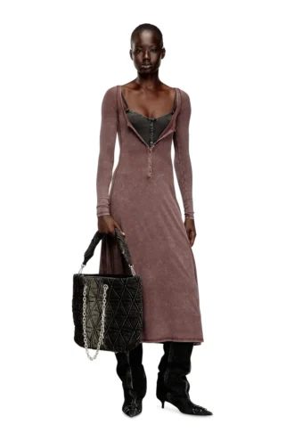 d-ley Rochie midi din jersey cu nervuri decolorate