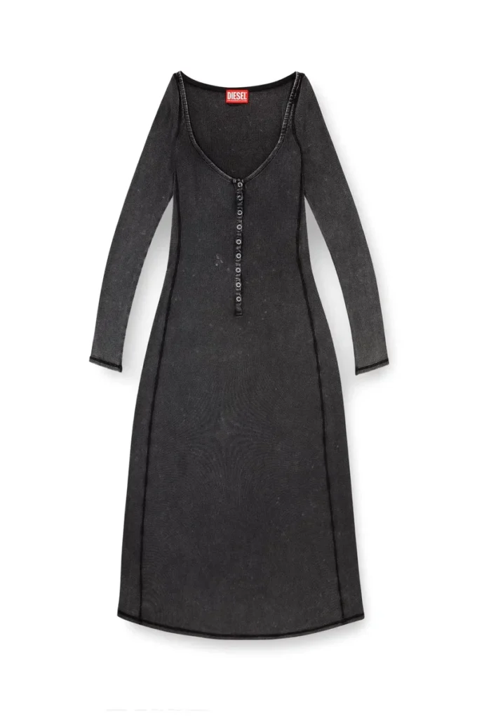 d-ley Rochie midi din jersey cu nervuri decolorate d-ley Rochie midi din jersey cu nervuri decolorate