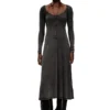 d-ley Rochie midi din jersey cu nervuri decolorate d-ley Rochie midi din jersey cu nervuri decolorate