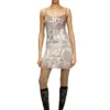 d-longy Rochie mini cu imprimeu folie d-longy Rochie mini cu imprimeu folie